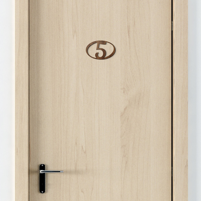 Custom Wooden Door Number | Walnut