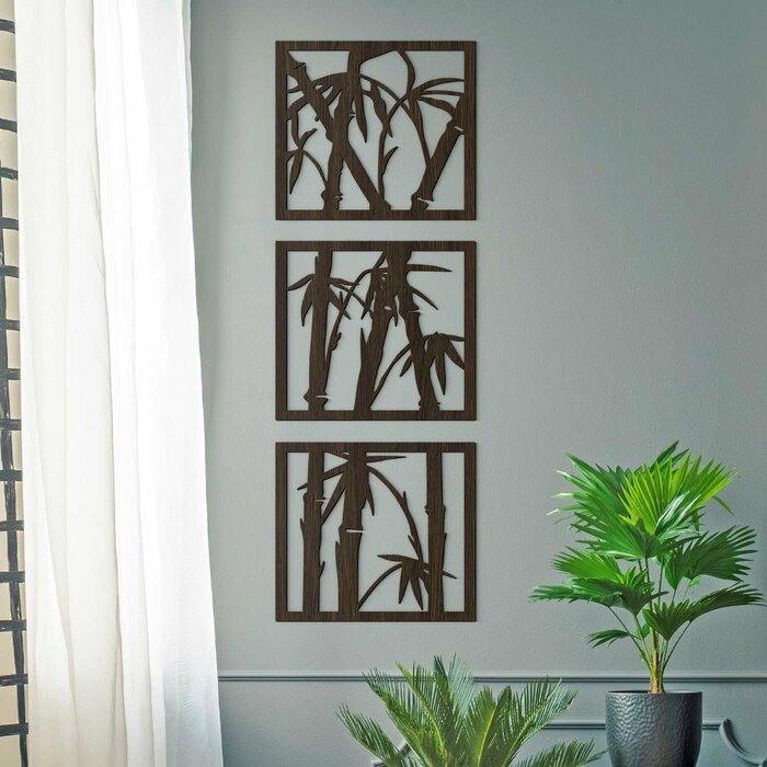 3 dílný obraz do obývacího pokoje - Bambusy