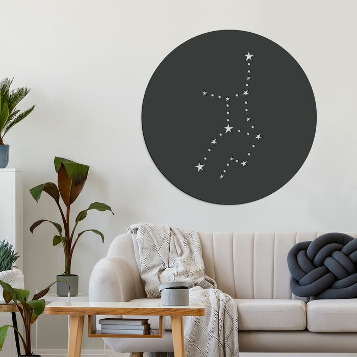 Zodiac Sign on the Wall - Virgo Constellation | Anthracite Gray