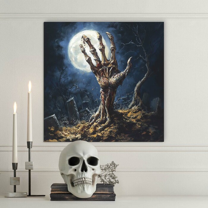 Dark Wooden Wall Art - Zombie