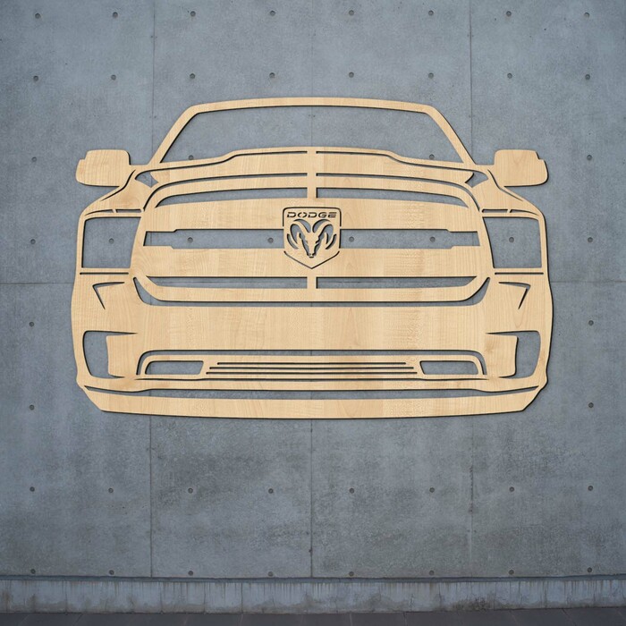 Tablou din lemn pentru perete cu o mașină - Dodge Ram | Arţar