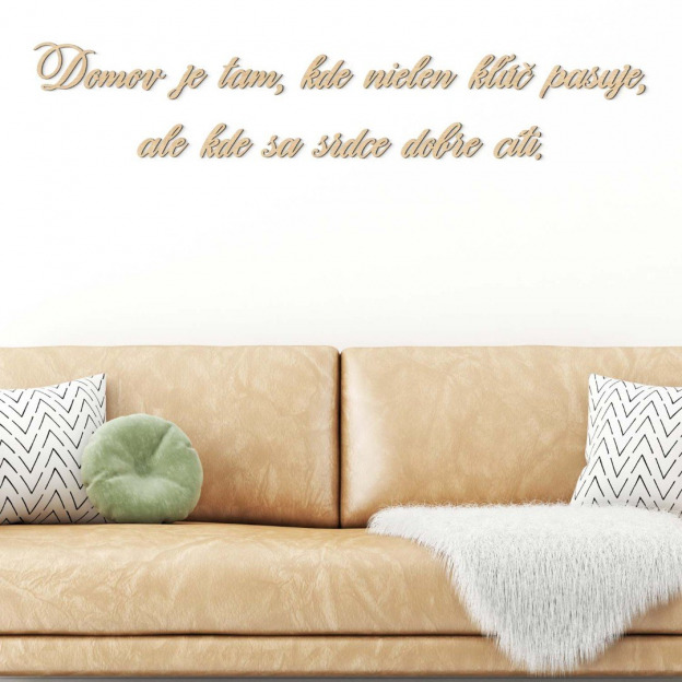 Rodinný citát o šťastí - Nálepka z dreva na stenu 