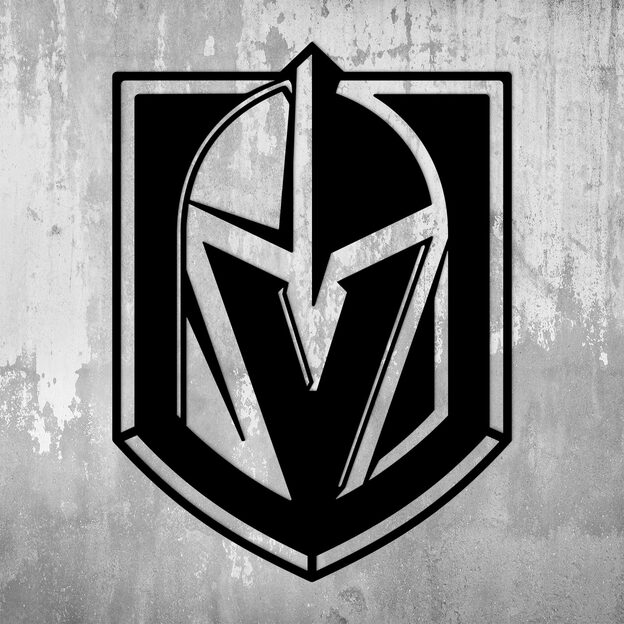 Wooden Logo on the Wall - Vegas Golden Knights