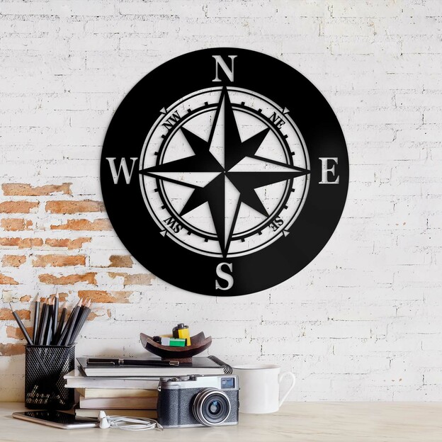 Wooden Wall Art - Compass