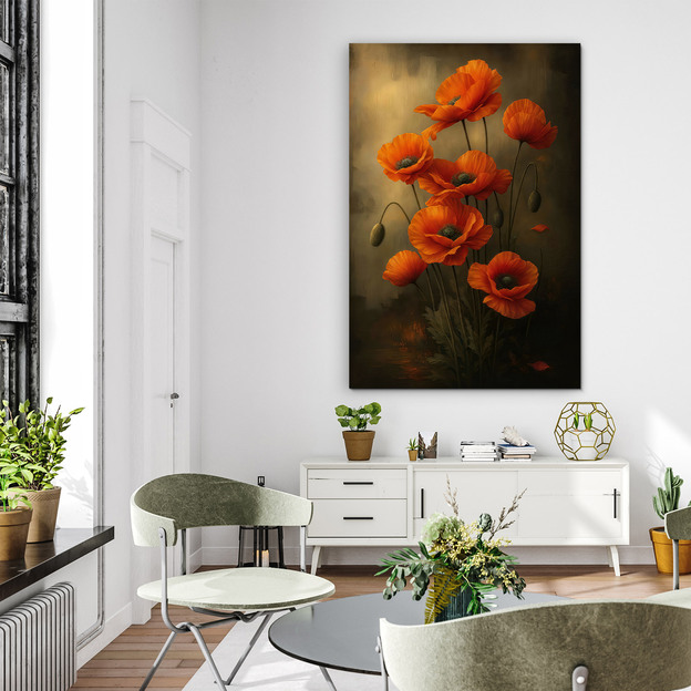 Vintage painting of flowers - Poppies