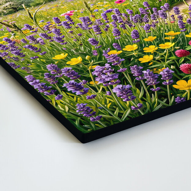 Wooden landscape painting - In the embrace of blooming nature