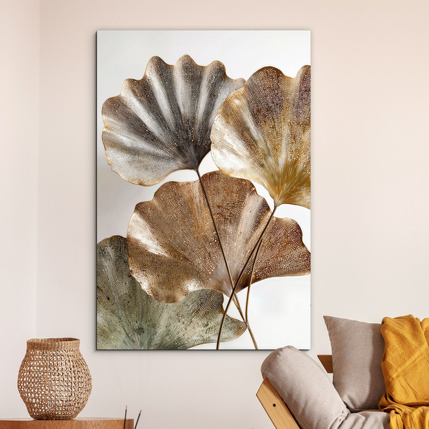 Dizajnový obraz - Metalické botanické listy