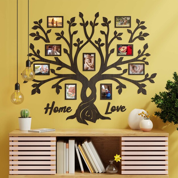 Wooden Family Tree for Multiple Photos
