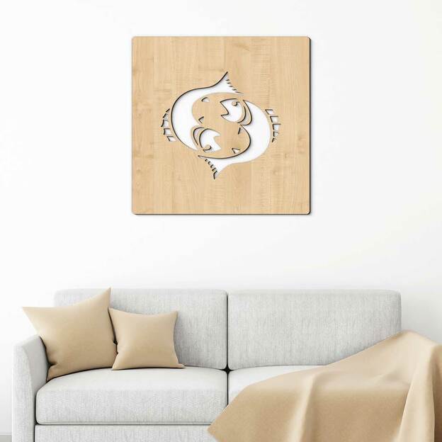 Wooden Wall Art - Zodiac Sign Pisces