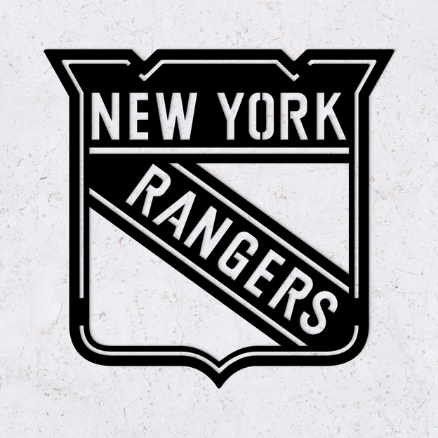 Wooden NHL Hockey Logo - New York Rangers