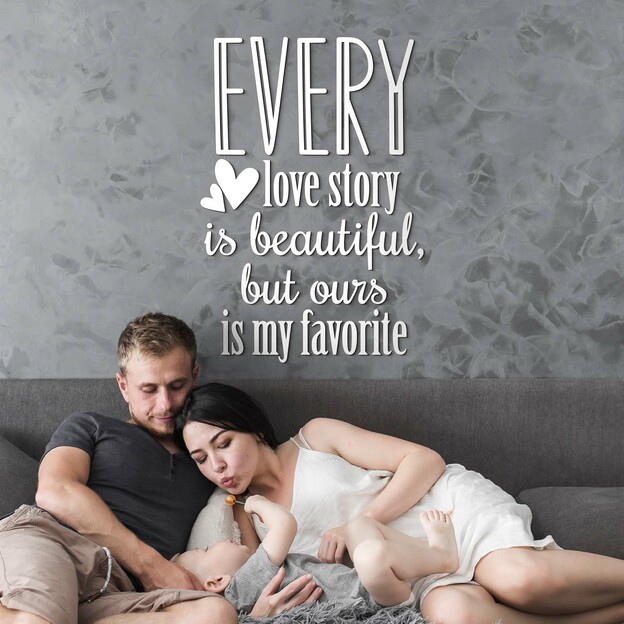 Wooden Quote about Love - Every Love Story...