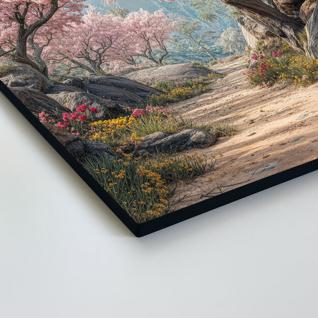 Picture on wood - A walk in the pink forest