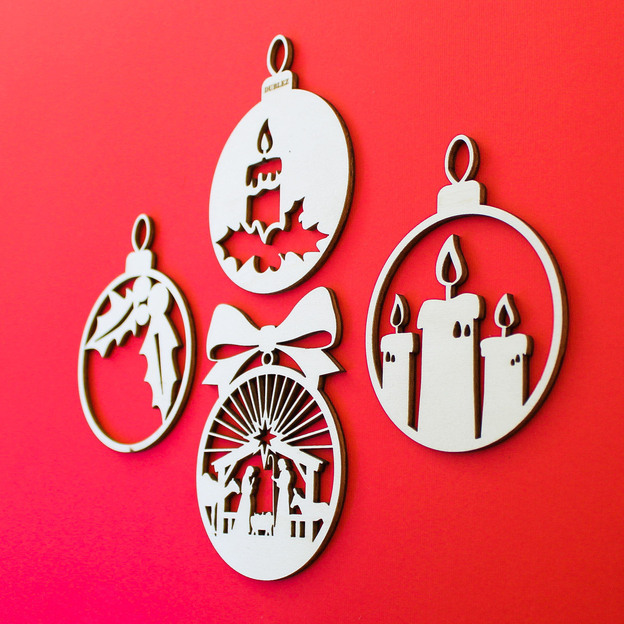 Dekorácie na stromček - Set vianočných gúľ (4ks)