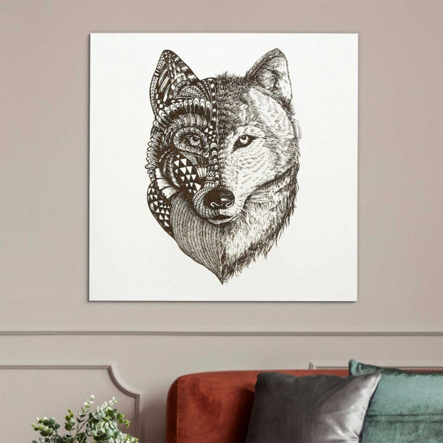 3D Wooden Engraved Wall Art - Wolf