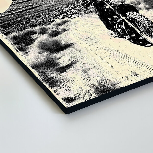 Retro poster on wood - Rebellion on the road