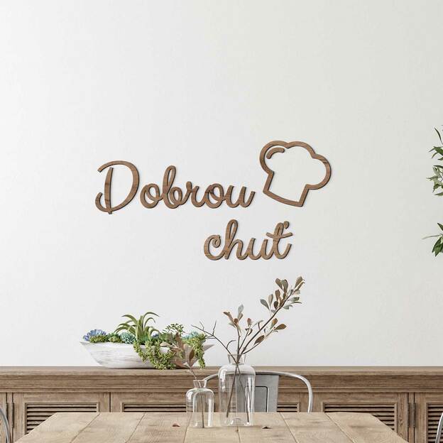 Dřevěný nápis do kuchyně - Dobrou chuť