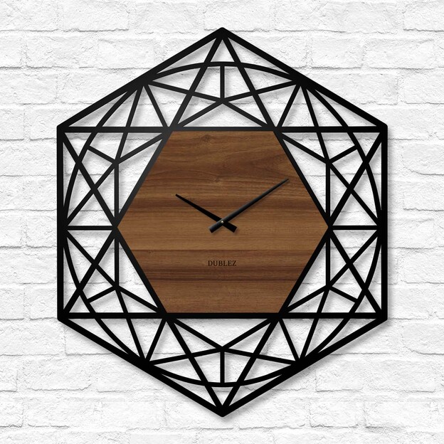 Geometrické hodiny na stenu - Polygón