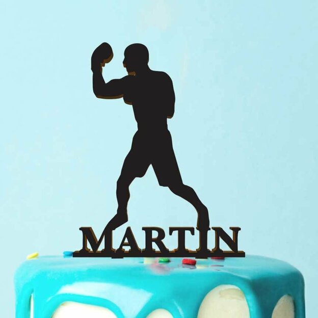 Drevená postavička do torty - Boxer