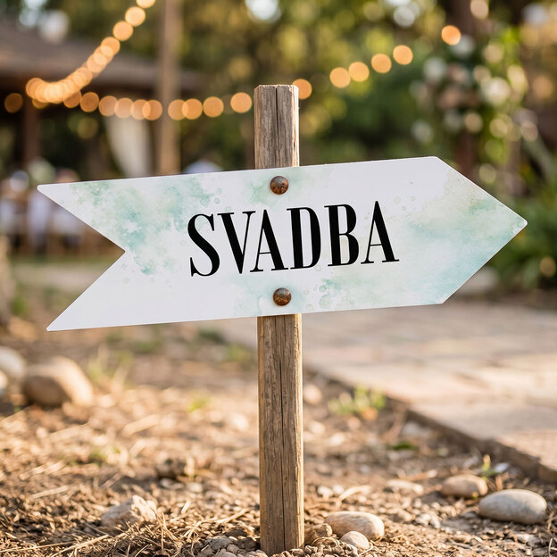 Drevené svadobné označenie - Šípka Svadba