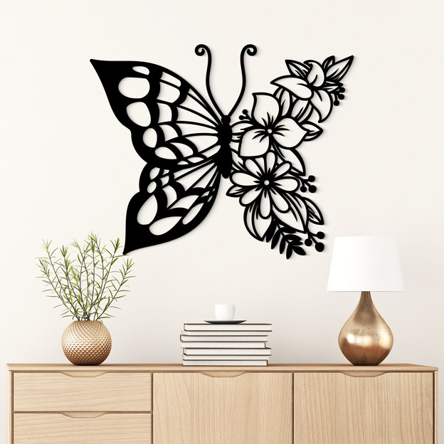 Fali virág dekoráció - Pillangó