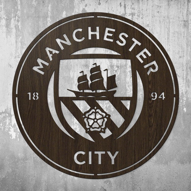 Wooden Club Logo - Manchester City