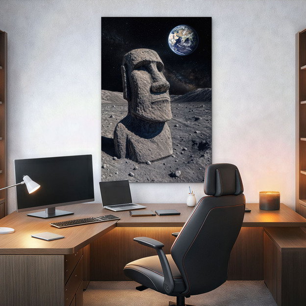 Image of surrealism - Statue on the Moon