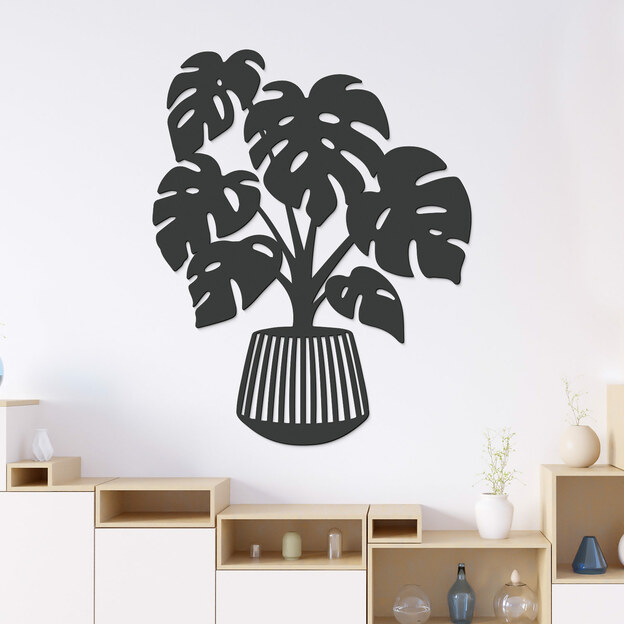 Wooden Wall Art - Monstera Flower