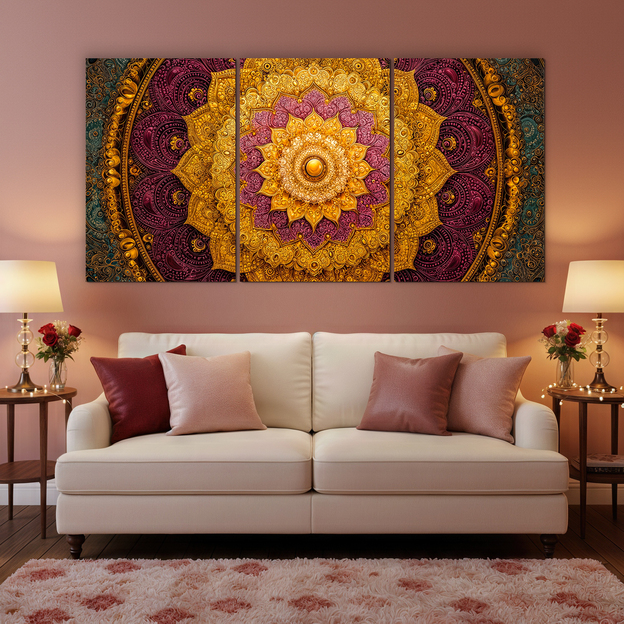 Barevná vícedílná mandala - Energie orientu