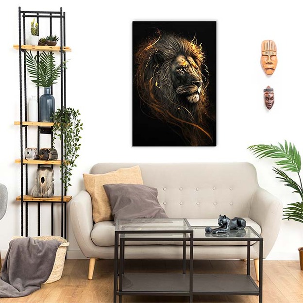 Wooden Wall Art of a Lion - King of Animals