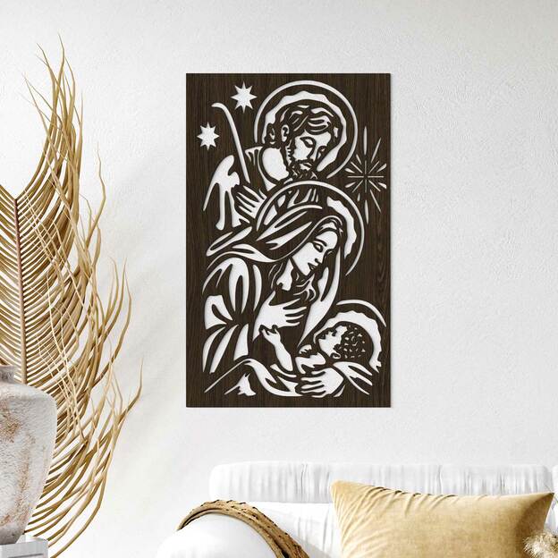 Wooden Wall Art of the Holy Family