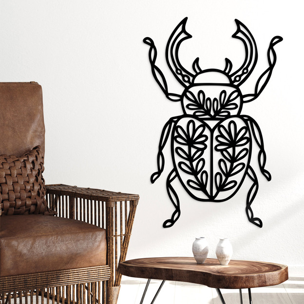 Wooden picture - Rhinoceros beetle