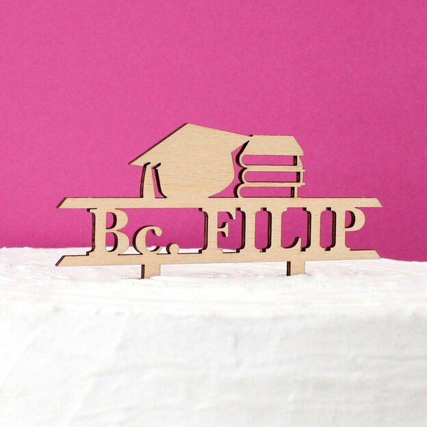 Zápich do torty k promóciám - s menom a titulom