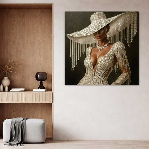 Luxusný glamour obraz - Žena v klobúku