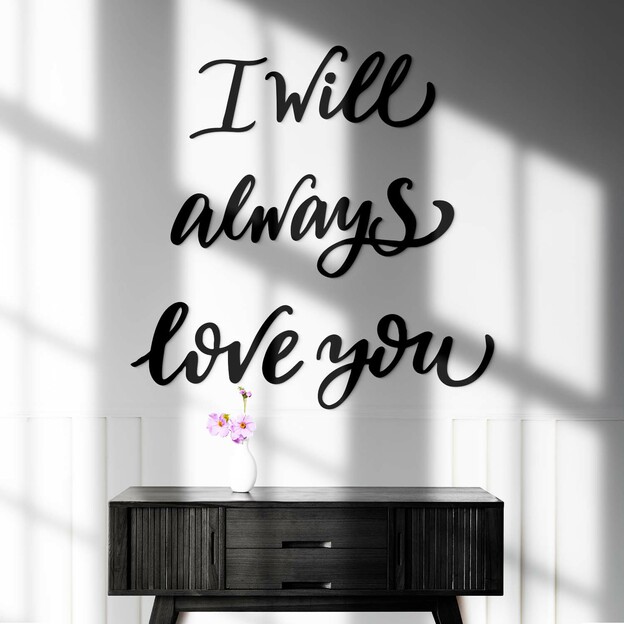 Wooden Sticker - Romantic Quote
