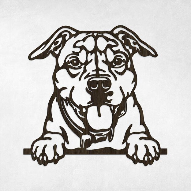 Wall Art of a Dog - Amstaff