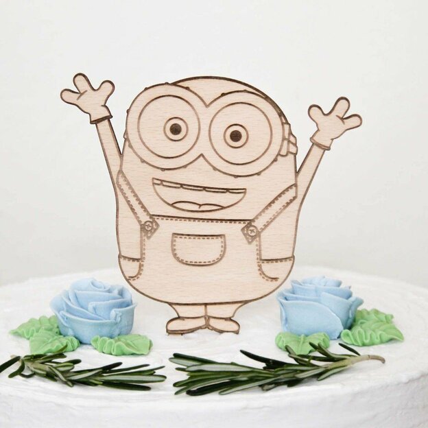 Drevená figúrka na tortu - Mimoň