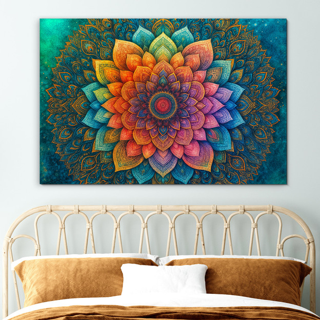 Fénylő mandala a falra - Kép