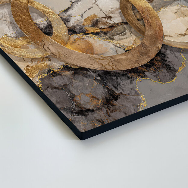 Luxusný abstraktný obraz - Zlaté prstence