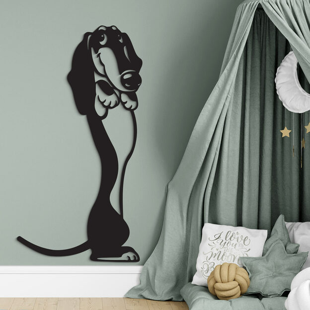 Children&#039;s Room Wall Art - Curious Dachshund
