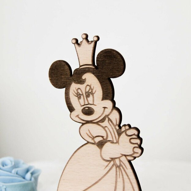 Drevená figúrka na tortu - Minnie Mouse