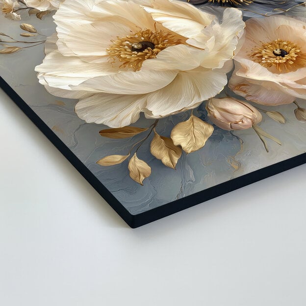 Wooden picture of flowers - Peonies
