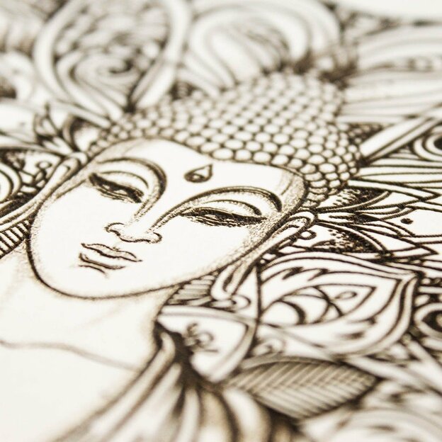 Buddha in Mandala - 3D Wall Art