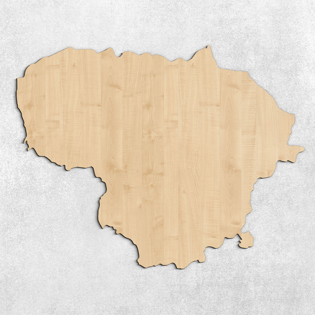 Drevená mapa na stenu - Litva
