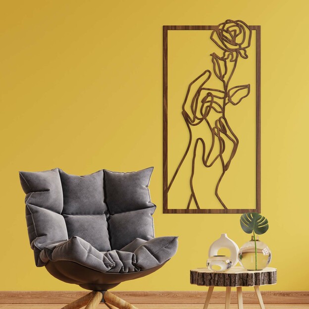 Minimalist Wooden Picture - Rose