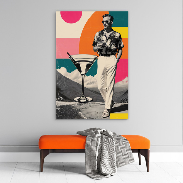 Retro pop art obraz - Gentleman s Martini