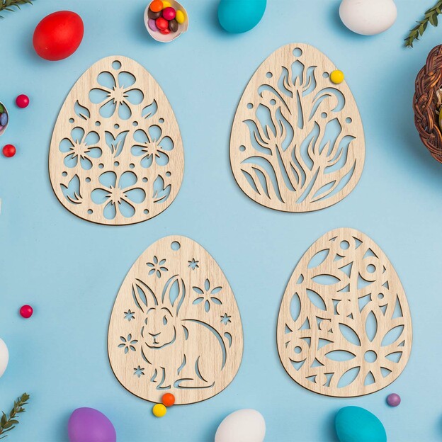 Wooden Easter Decorations - Eggs