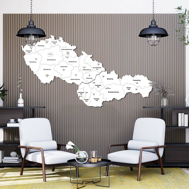 Nástěnné mapy krajů - Česká republika a Slovensko
