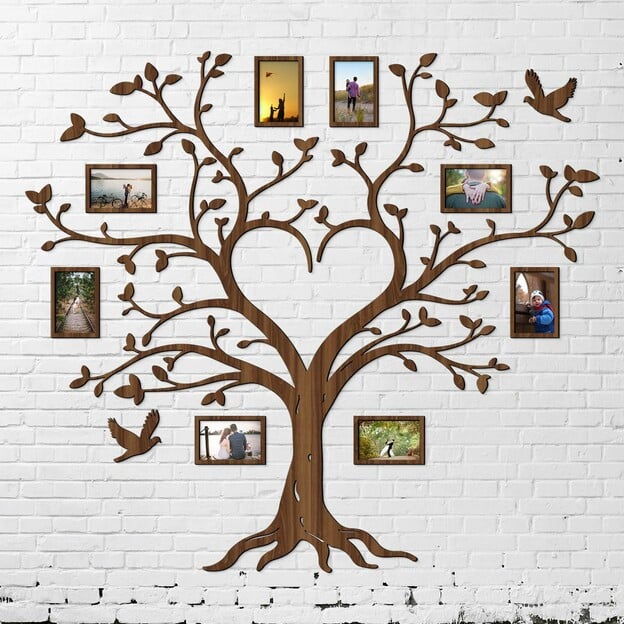 Wooden Family Tree on the Wall