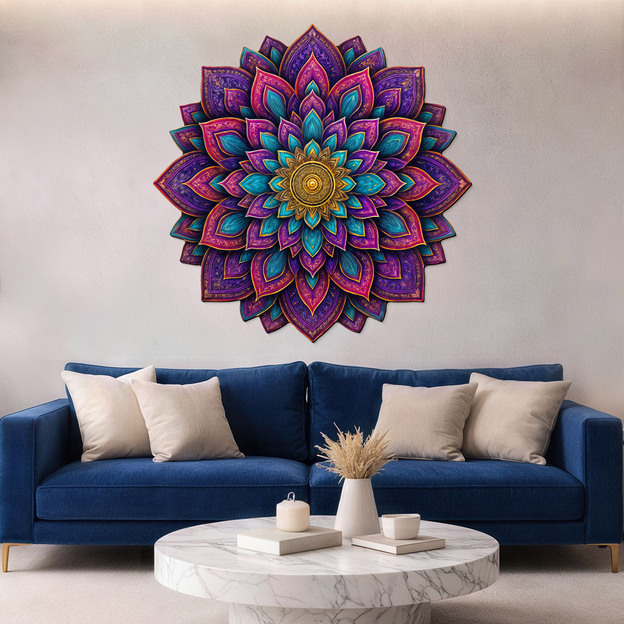 Fialová mandala na stenu - Violeta