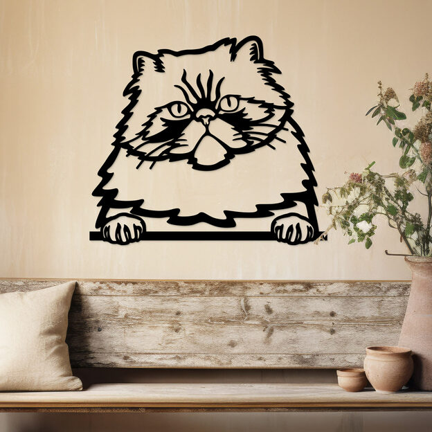 Wooden Wall Art - Persian Cat